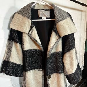 Cooperative Urban Outfitters wool coat medium black and white checkered